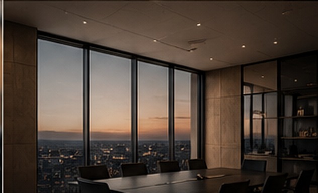 Refined architectural interior and meeting environment